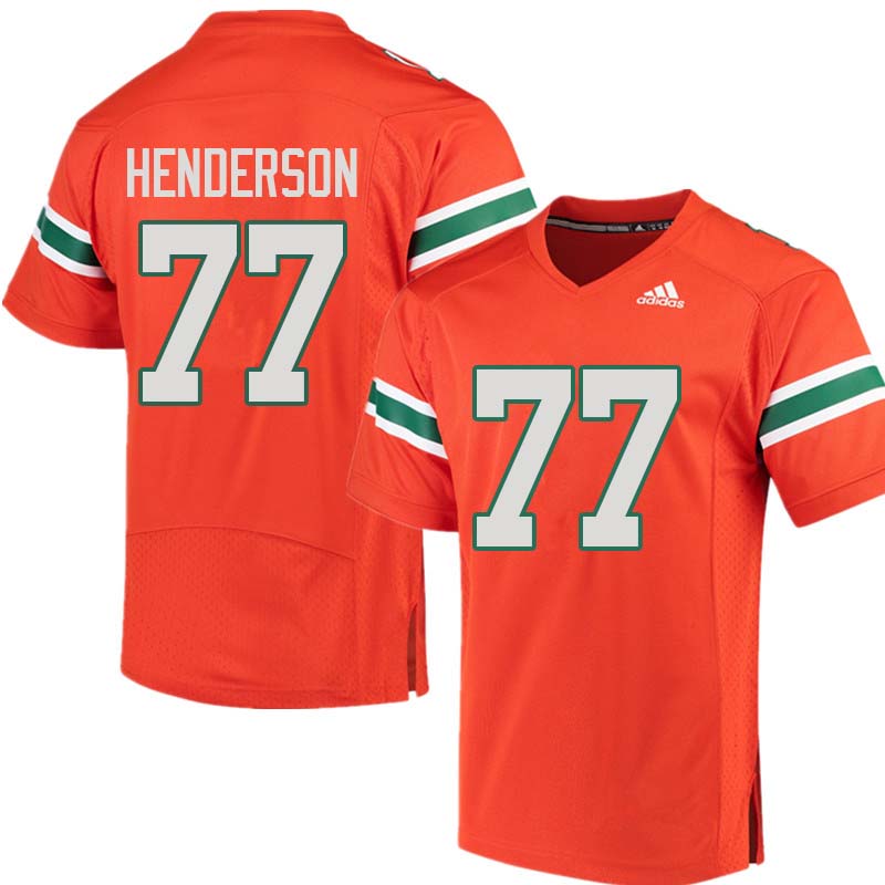 Adidas Miami Hurricanes #77 Seantrel Henderson College Football Jerseys Sale-Orange